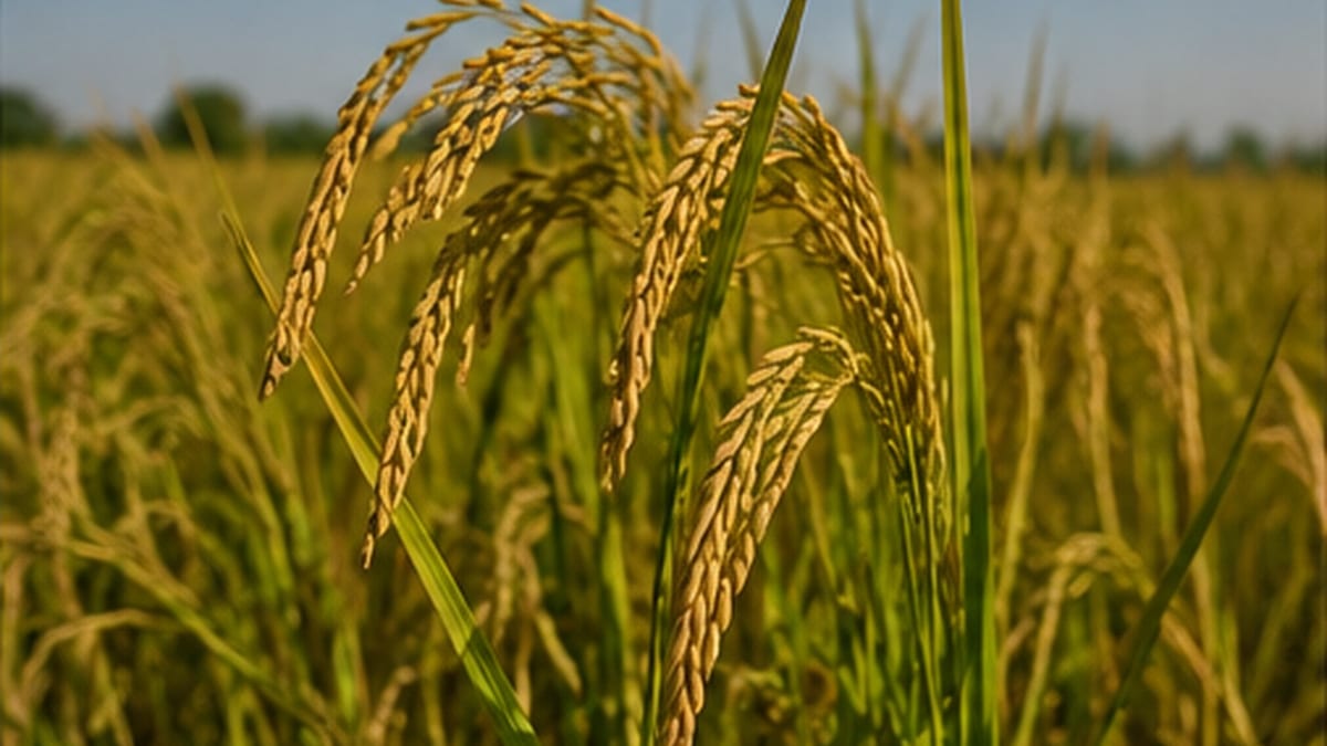 Mature crop being checked for readiness just before harvest