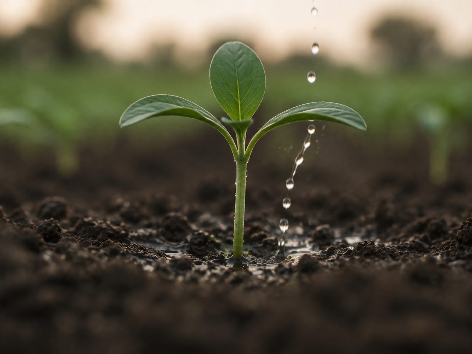 Soil Health Restorer — biological input applied to a young crop in the field