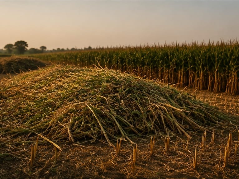 Harvested crop being gathered and graded in the field